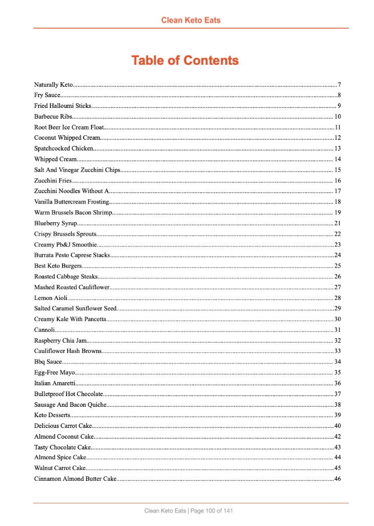 Table of Contents Page 1